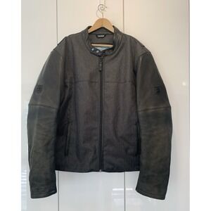 Icon 1000 Vigilante Leather Textile Motorcycle Jacket D3O Mens 3X‎ Gray *Read